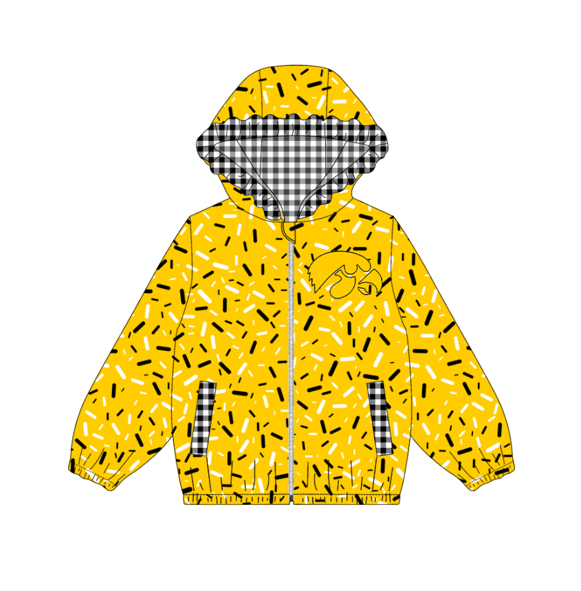 10.3-5-Custom moq 8 mix size milk silk summer team baby girls clothes yellow hooded long sleeve top-25.10.9