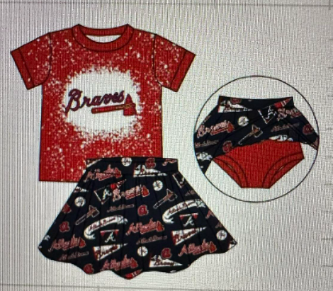 Braves summer red girls sets