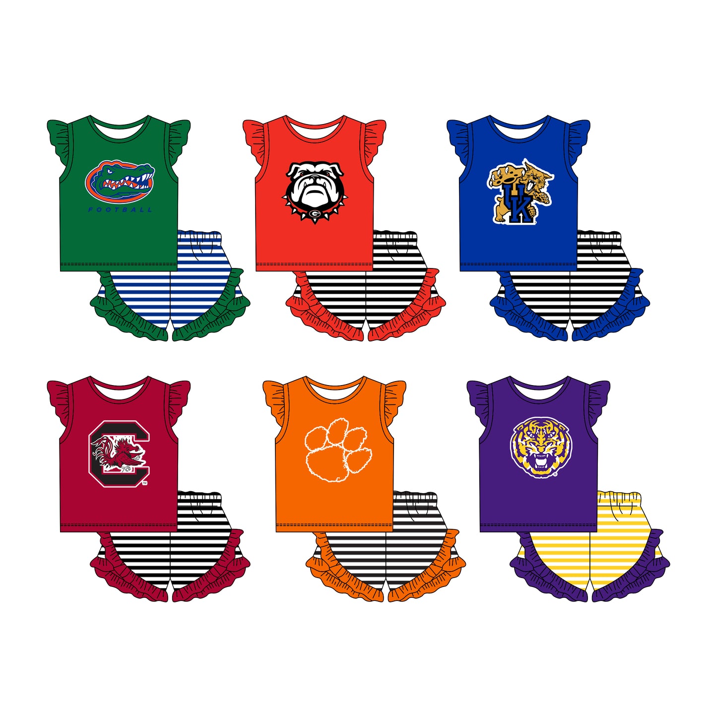 26.1.13 custom each style moq 5 eta 6-8week Sibling Sisters team baby girl clothes short sleeve shorts sets 6 match family design