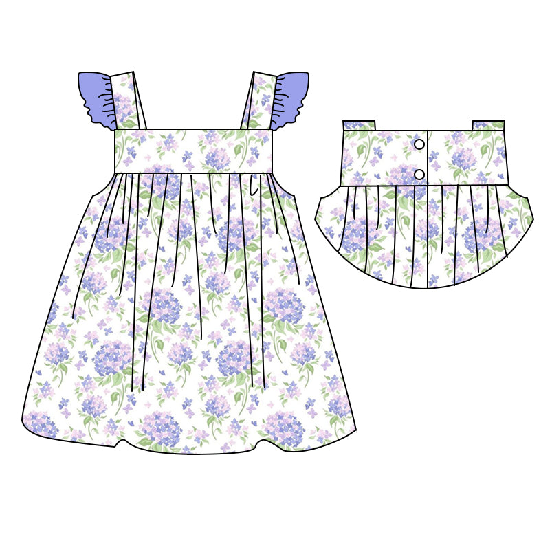 5.25 custom each style moq 5eta 4-5week baby girls clothes floral blue flying sleeve girls dress