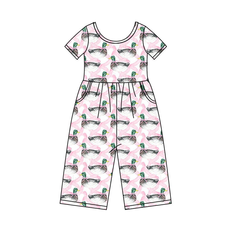 5.1custom each style moq 5eta 4-5week Sibling Sister duck pink girls outifts and romper match family design