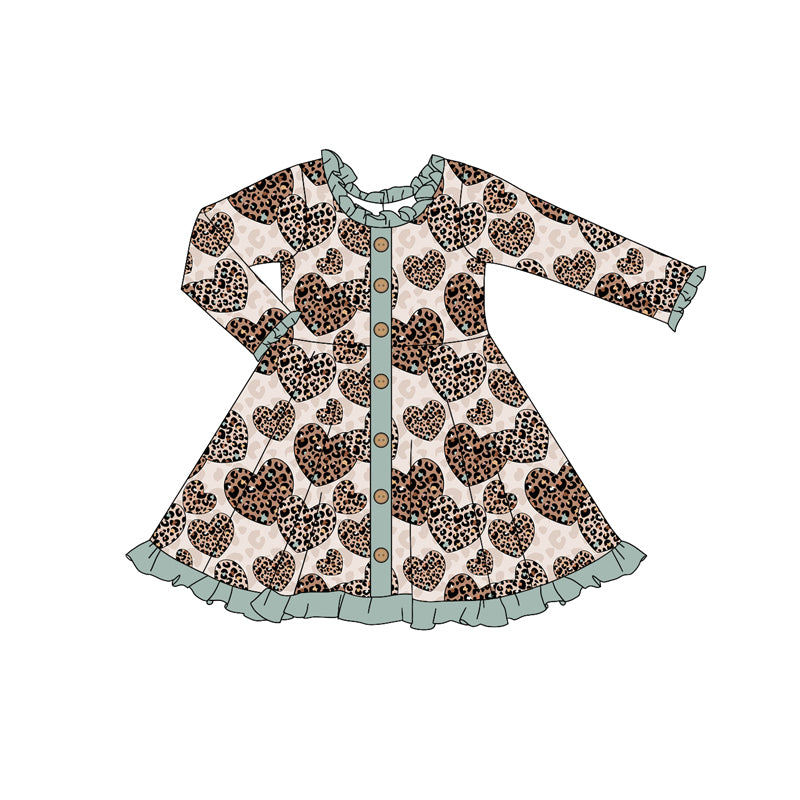 9.14 custom each style moq 5eta 4-6week Sibling Sister leopard love baby girl dress and rompers match family design