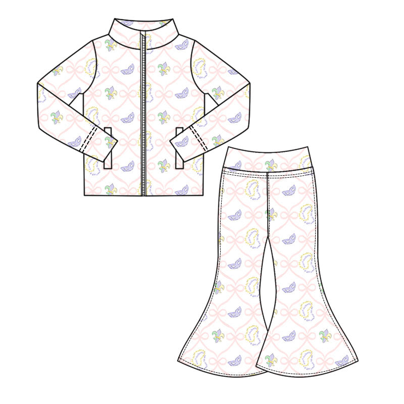 25.10.15 custom each style moq 5 eta 6-8week Sibling Sisters baby girl long sleeve pants sets 2 match family design