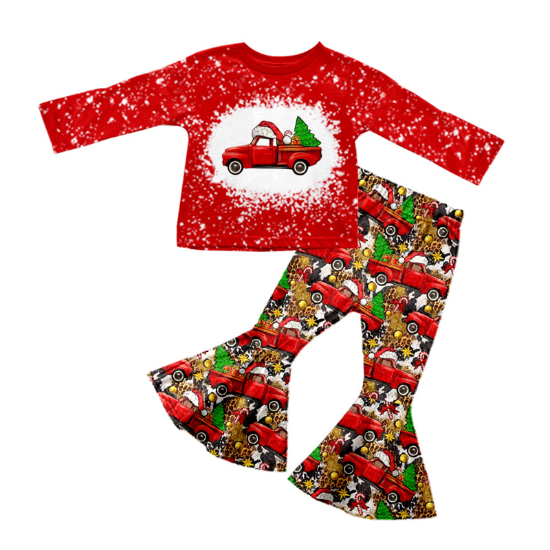 8.28 custom each style moq 5eta 4-6week baby girls clothes Christmas red long sleeve pants sets