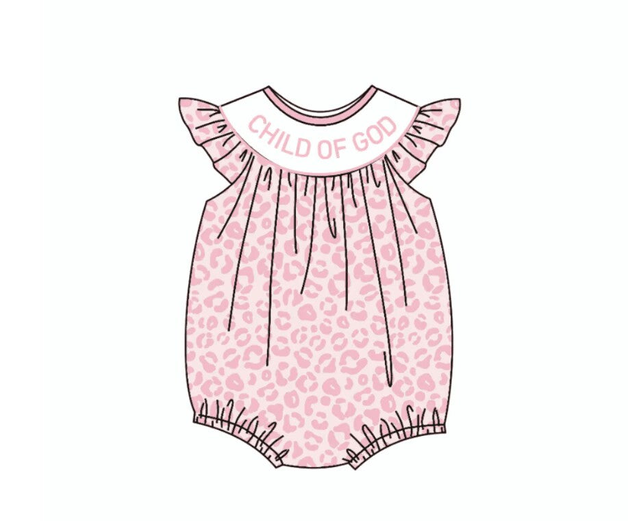Deadline September 19 custom no moq eta 6-8weeks Pink leopard print lettering sleeveless flying sleeve romper