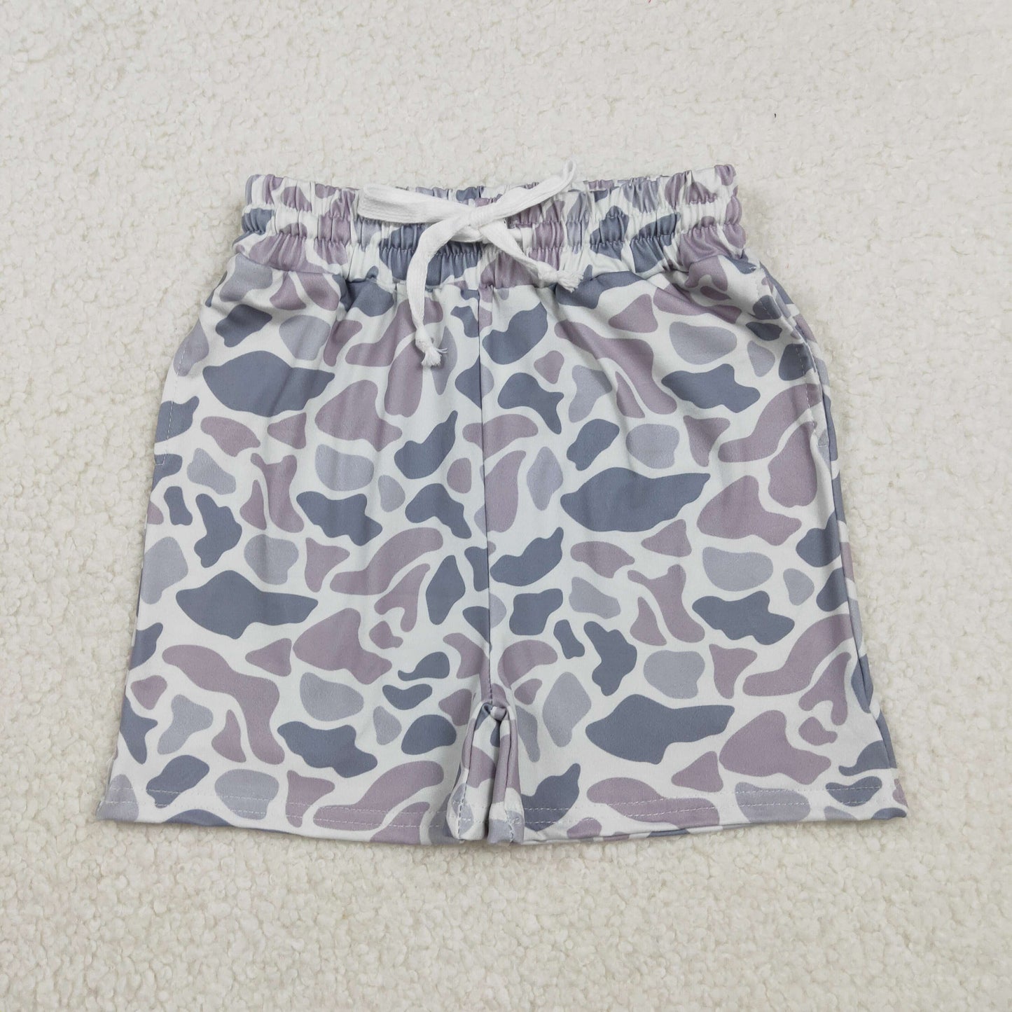 RTS NO MOQ(In Stock) Boys' Gray-Blue Camouflage Shorts
