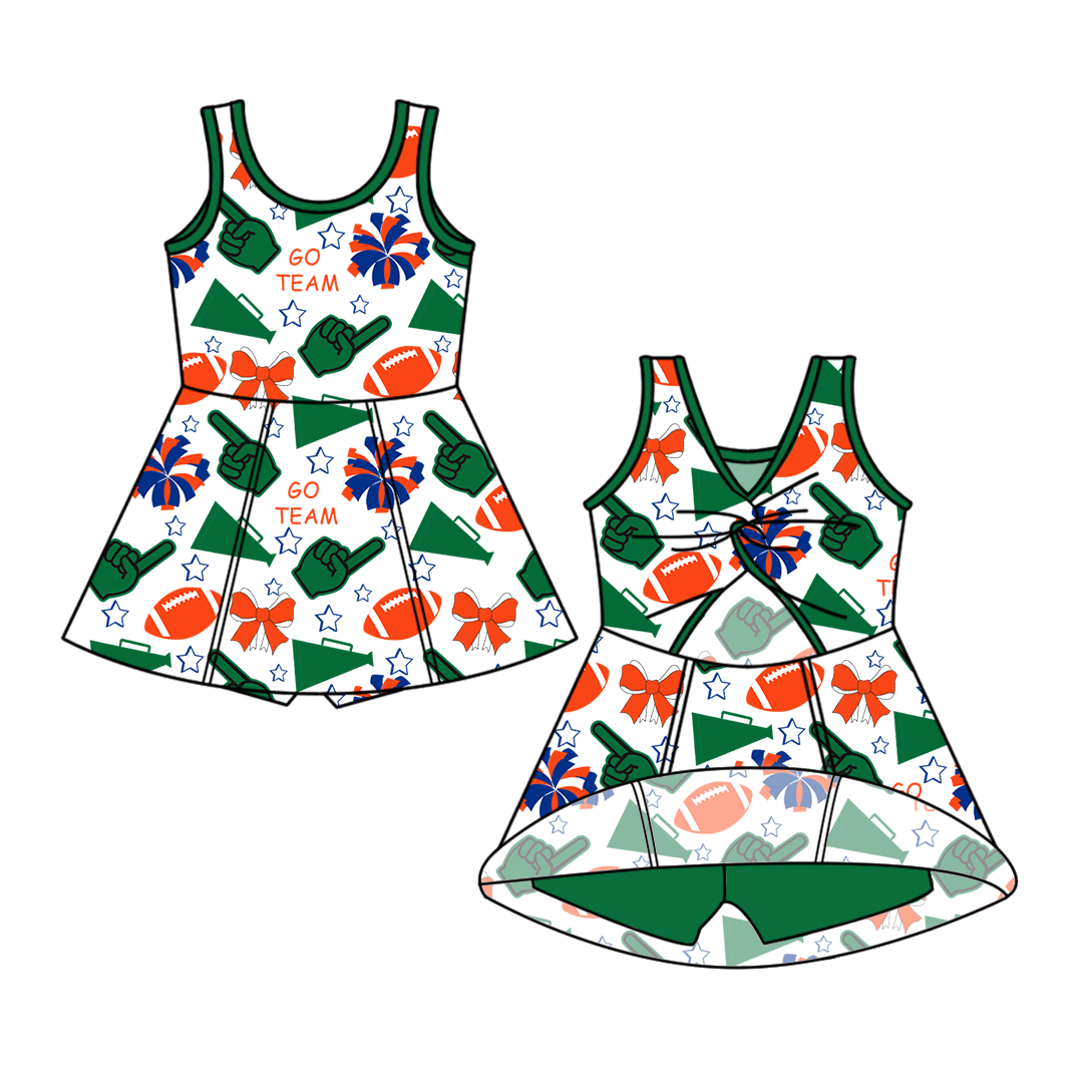 Custom moq 5 mix sizes summer teams baby girls clothes team green short sleeve skirts shorts sets and dress-25.6.7