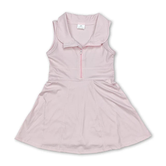 RTS NO MOQ Sibling Baby Girls Black Athletic Active Wear Knee Length Dresses