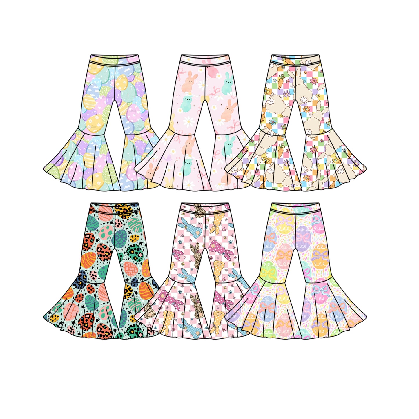 25.11.25 custom each style moq 5 eta 6-8week Sibling Sisters baby girls summer long pants 6 match family design
