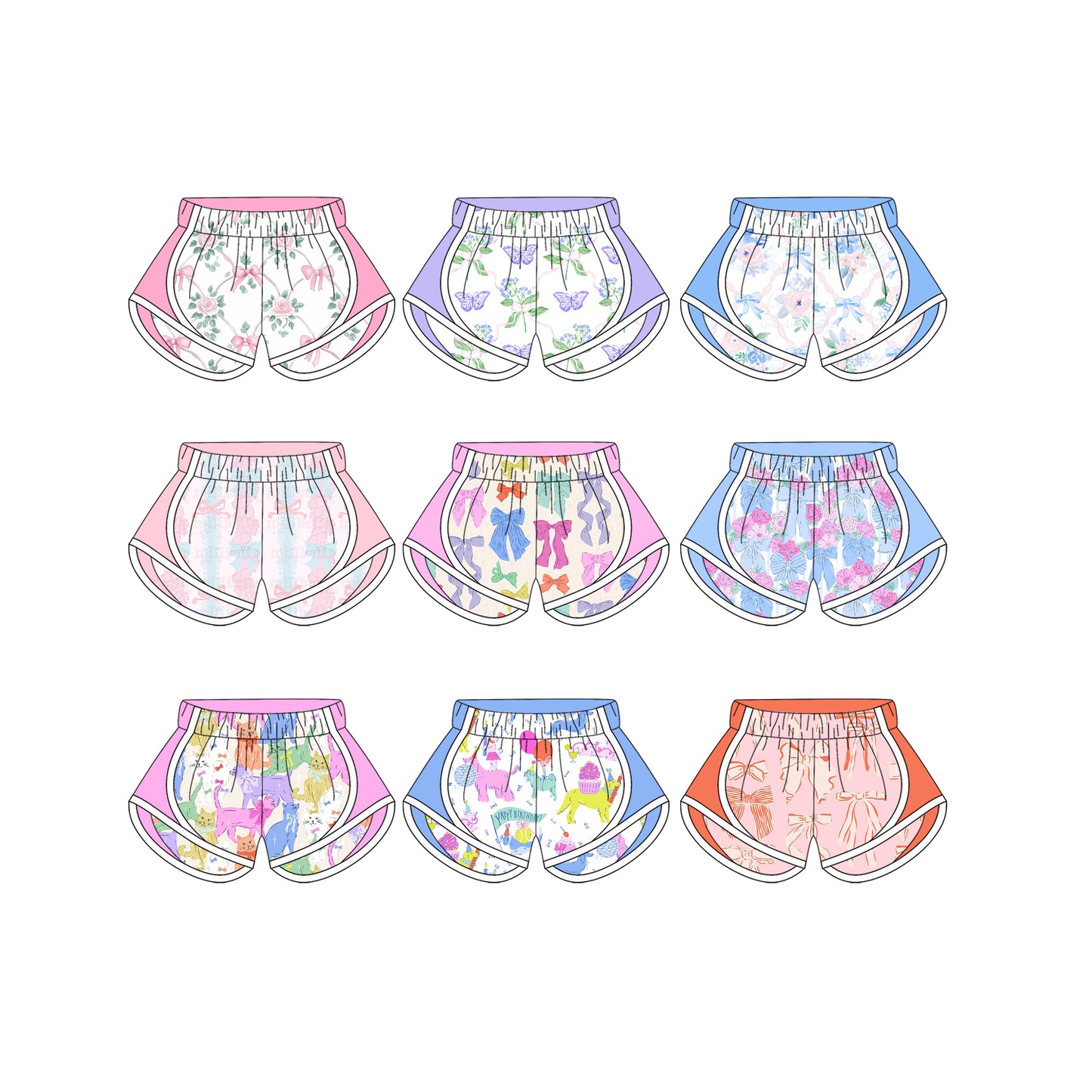 3.20 custom each style moq 5eta 4-6week Sibling Sister baby girl clothes summer shorts 1 and shorts 9 match family design
