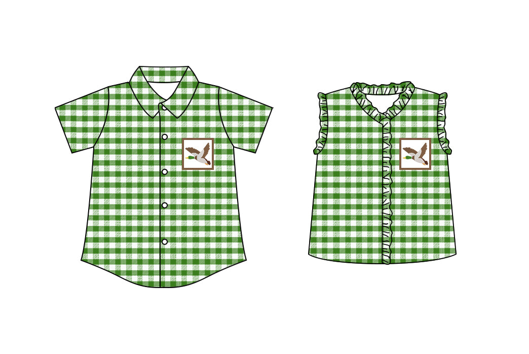 25.10.23 custom each style moq 5 eta 6-8 week Sibling Sister duck baby girl boy short sleeve top 2 match family design
