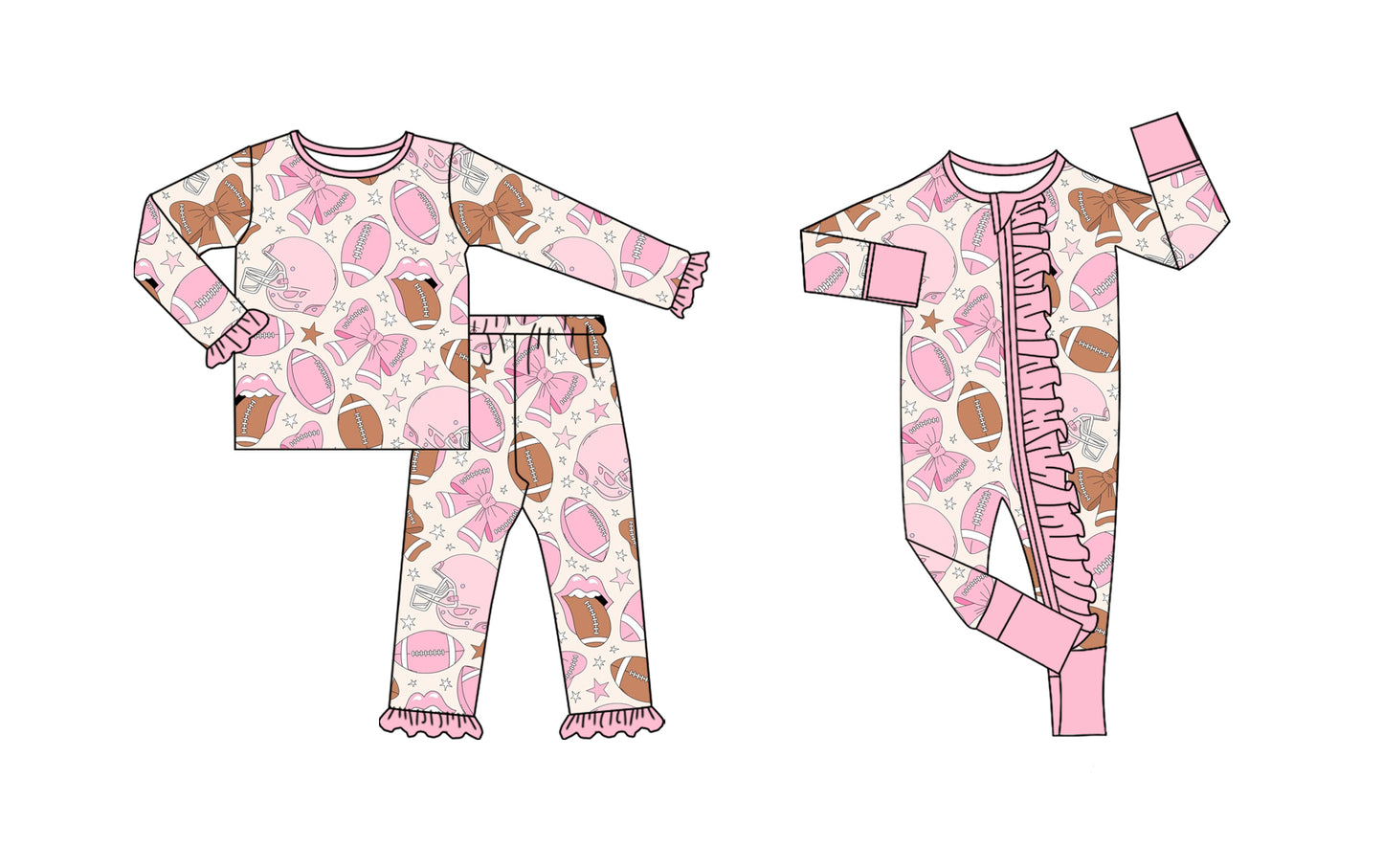 25.8.14 custom each style moq 5eta 4-6week Sibling Sister rugby bow baby girl long sleeve pants sets and rompers match family design