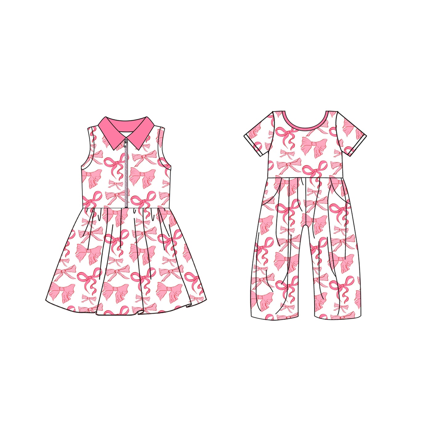 4.19 custom each style moq 5eta 4-6week Sibling Sister bow baby girl short sleeve yoga dresses and jumpsuit match design
