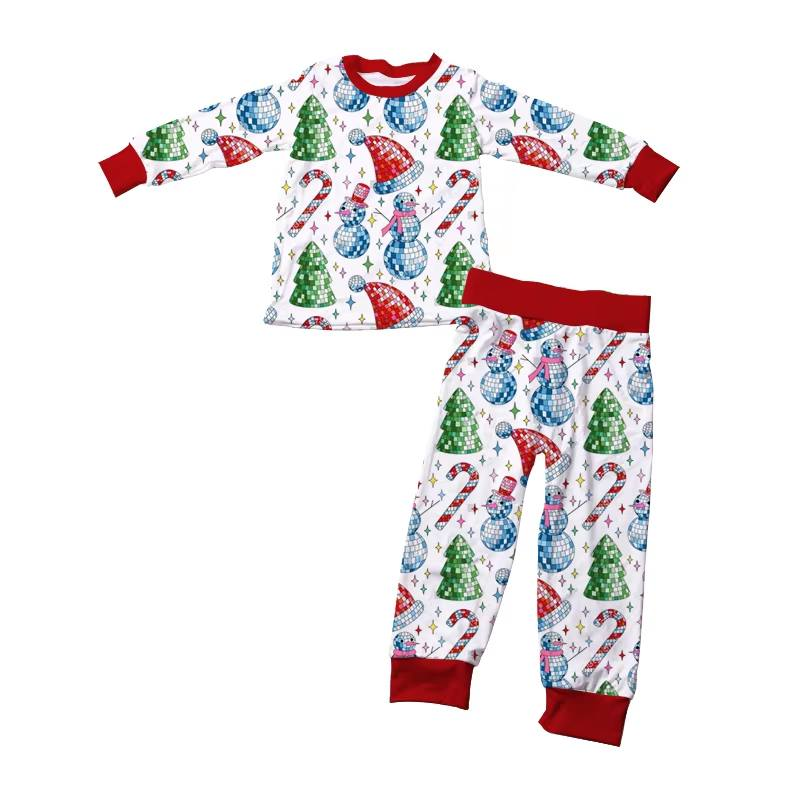 Custom moq 5 mix size milk silk summer baby boy clothes Christmas long sleeve pants sets-25.8.9