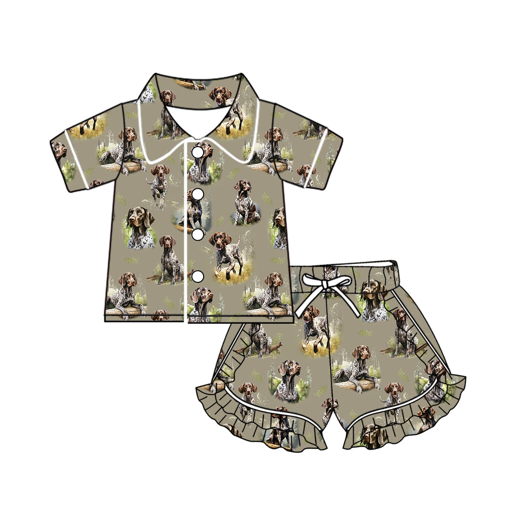 10.23 custom each style moq 5eta 4-6week baby kids clothes dog short sleeve shorts pajamas sets