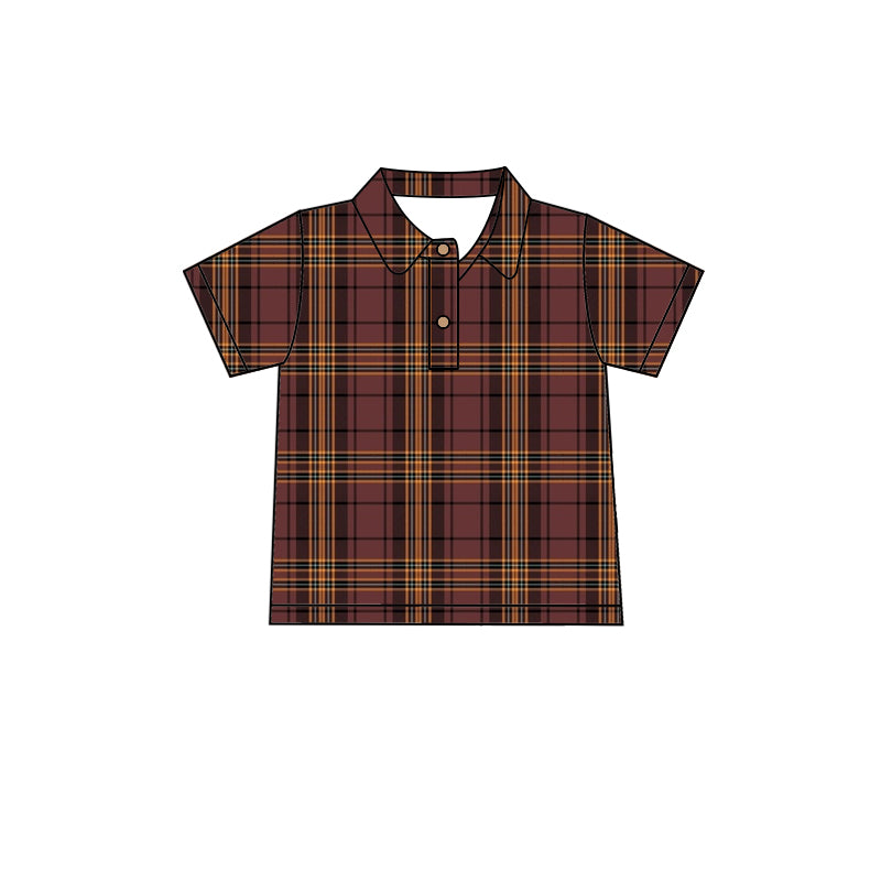 10.11 custom each style moq 5 eta 4-6week baby boys clothes plaid short sleeve top