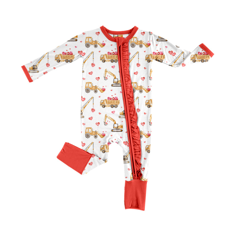 10.16 custom each style moq 5eta 4-6week Sibling love red and white baby girls sets and rompers match family design