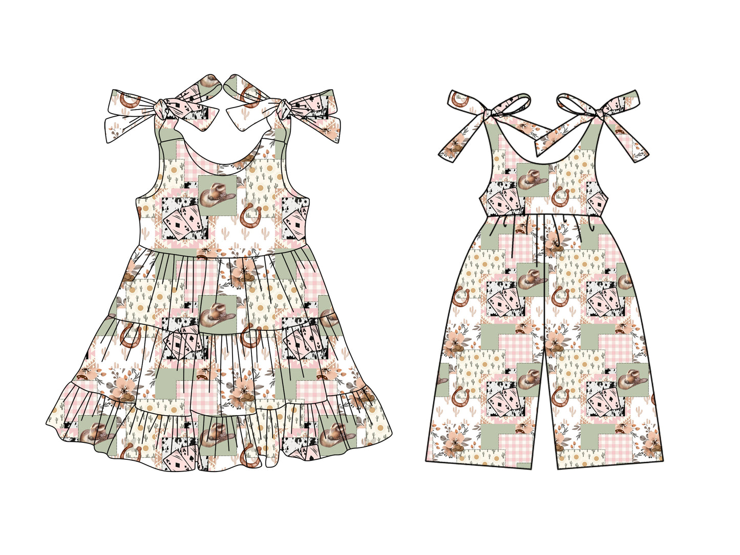3.25 custom each style moq 5eta 4-6week Sibling Sister hat Baby girl short sleeve dresses and jumpsuit match design