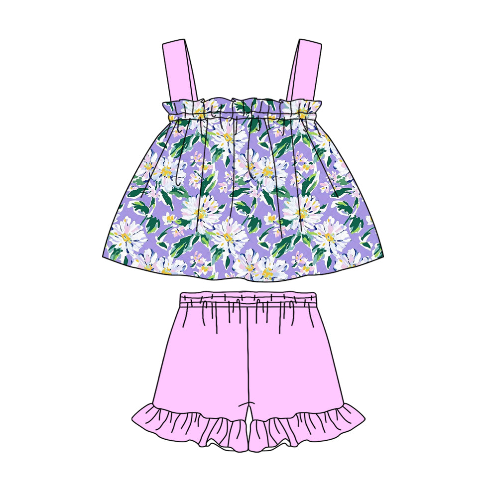 2.18 custom each style moq 5eta 4-6week Sibling Sister baby girls short sleeve shorts sets and set 5 match design