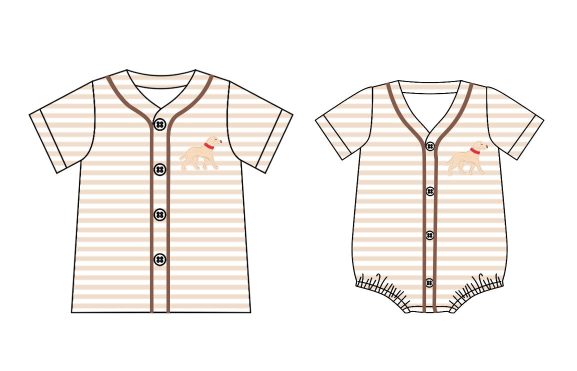 25.11.8 custom each style moq 5 eta 6-8 week Sibling Sister puppy baby boy short sleeve top and rompers match family design
