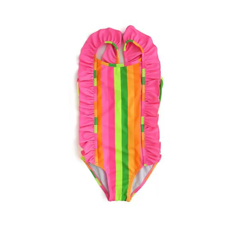 Deadline MAY 6Striped Girls Swimsuit Rainbow Colors