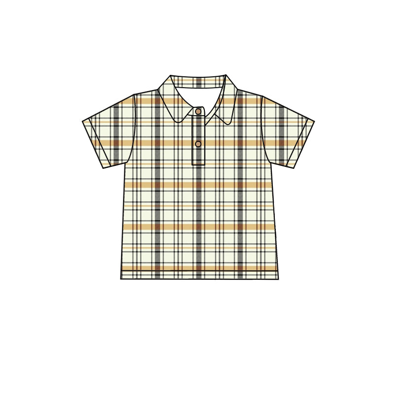 10.11 custom each style moq 5 eta 4-6week baby boys clothes plaid short sleeve top