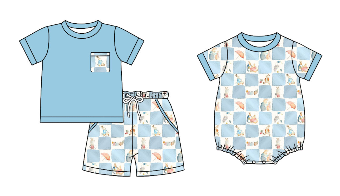 25.11.17 custom each style moq 5 eta 6-8 week Sibling Sister easter baby boy short sleeve shorts sets and boy rompers match family design