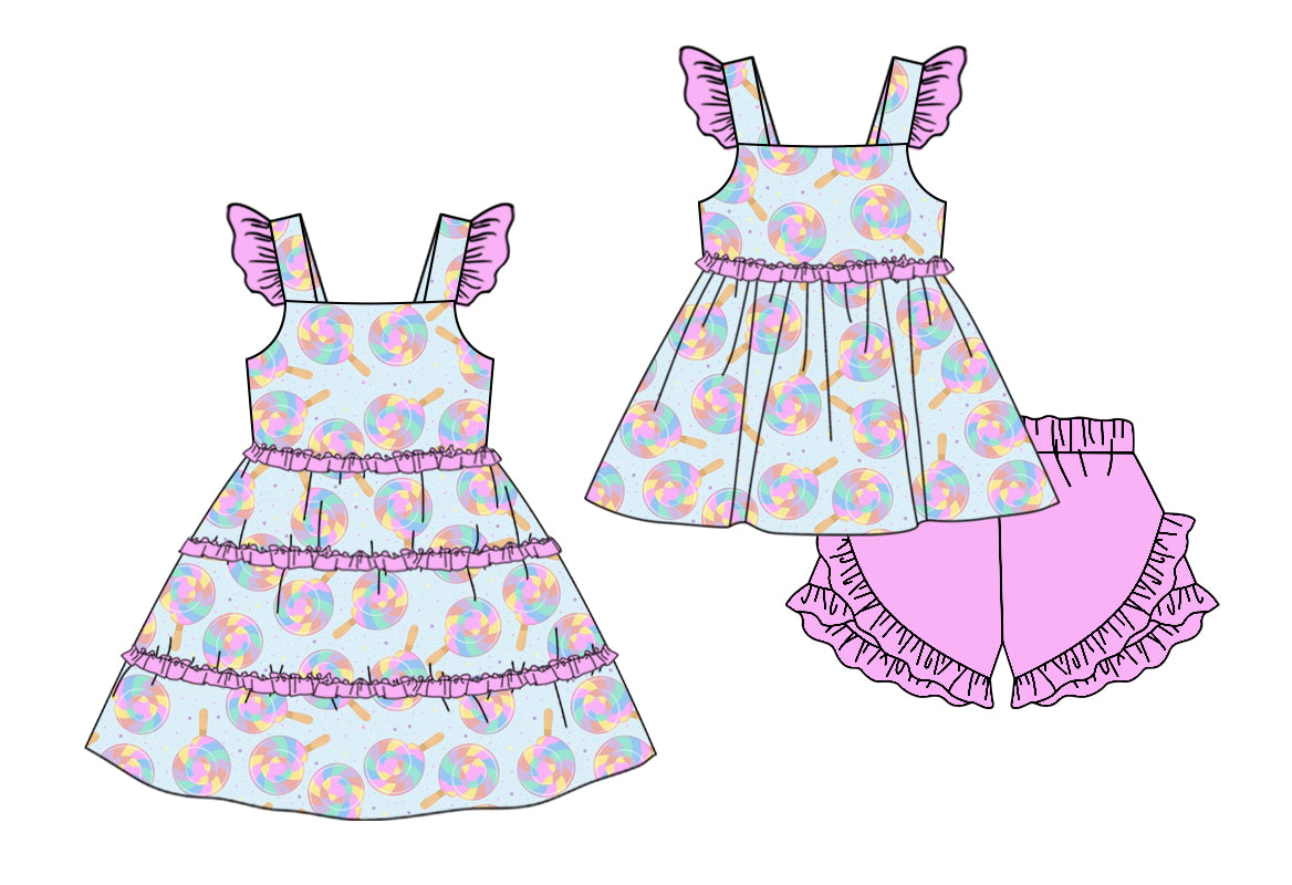 11.13 custom each style moq 5eta 4-6week Sibling Sister baby girl short sleeve shorts sets and dresses match design