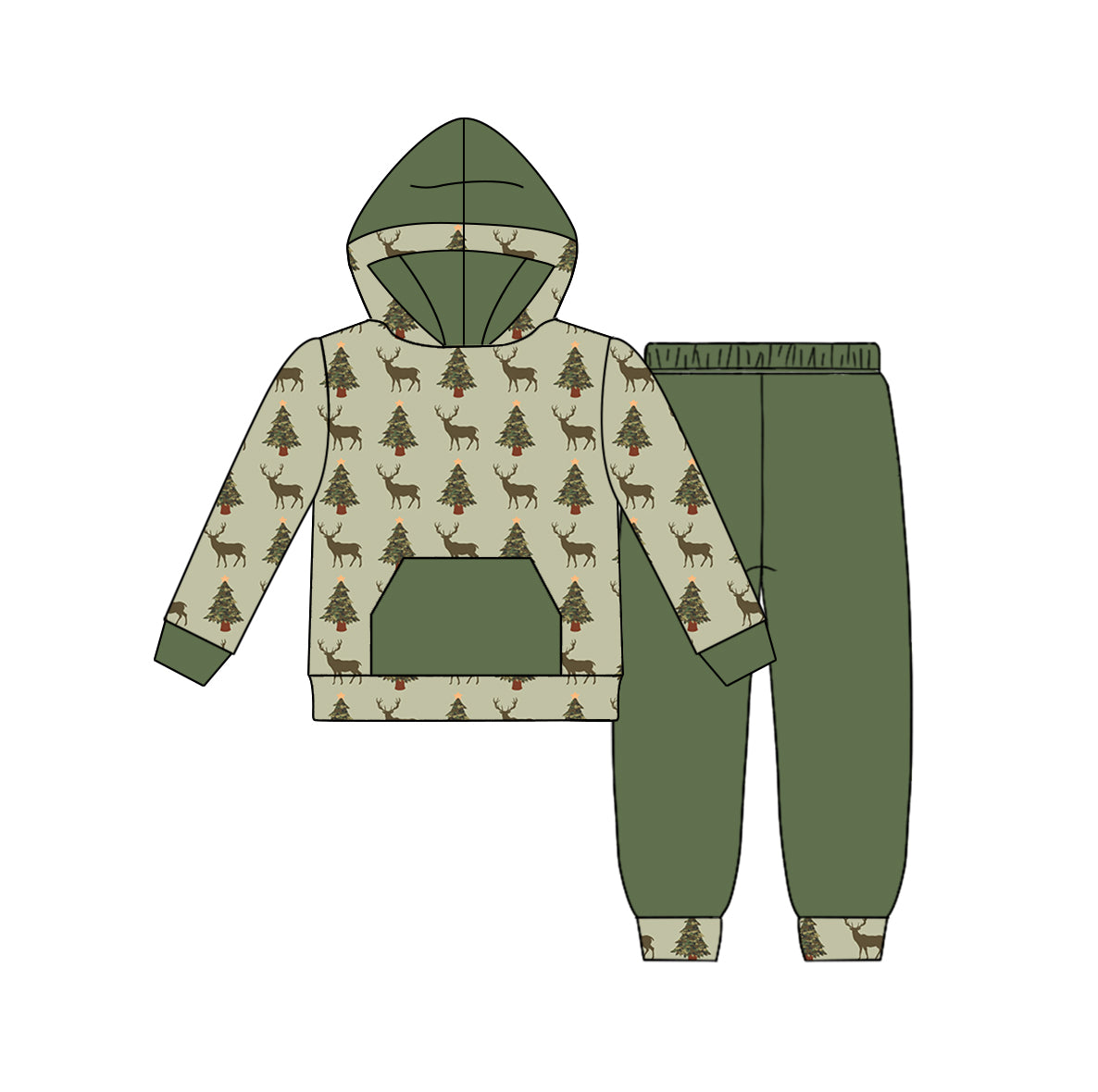5.31 custom each style moq 5 eta 4-6week baby boys clothes christmas green boys hooded long sleeve pants outfits