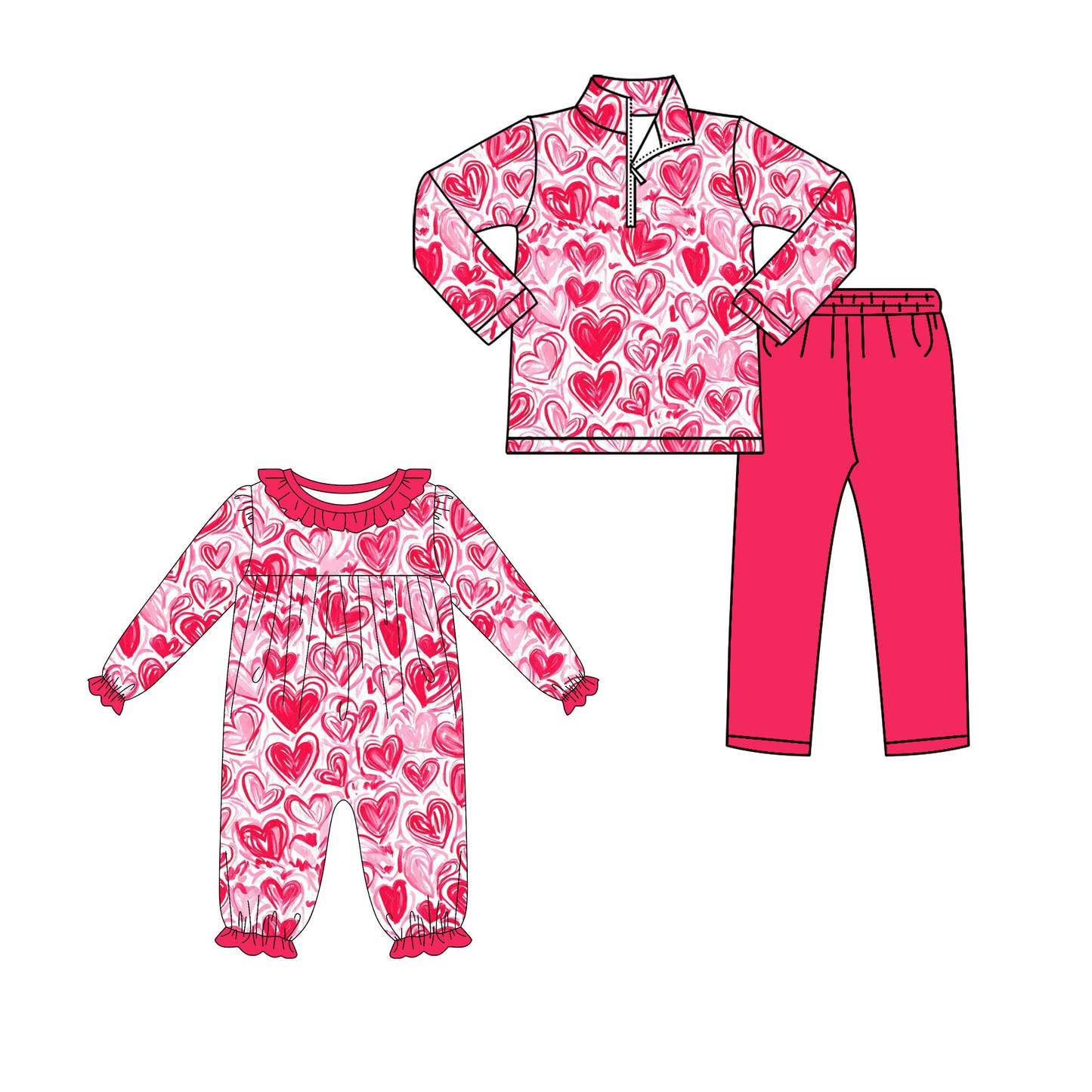 25.10.2 custom each style moq 8 eta 6-8week Sibling Sisters love baby girl clothes long sleeve pants sets and romper match family design