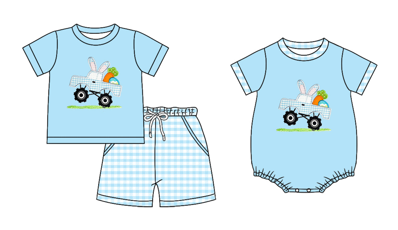 25.11.8 custom each style moq 5 eta 6-8 week Sibling Sister easter baby boy short sleeve shorts sets and boy rompers match family design