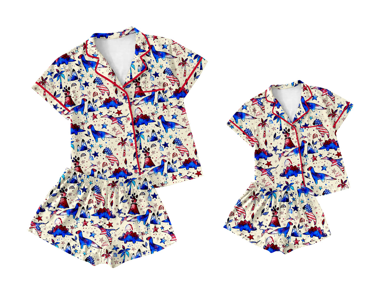 2.25 custom each style moq 5eta 4-6week Sibling Sister short sleeve shorts sets and adult sets match design