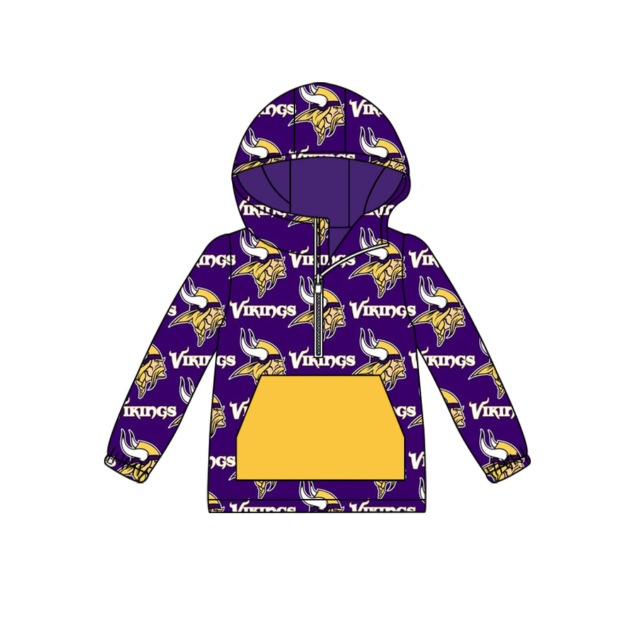custom moq 3 eta 6-7weeks Purple Yellow Team Hat Zip-Up Hoodie pullover