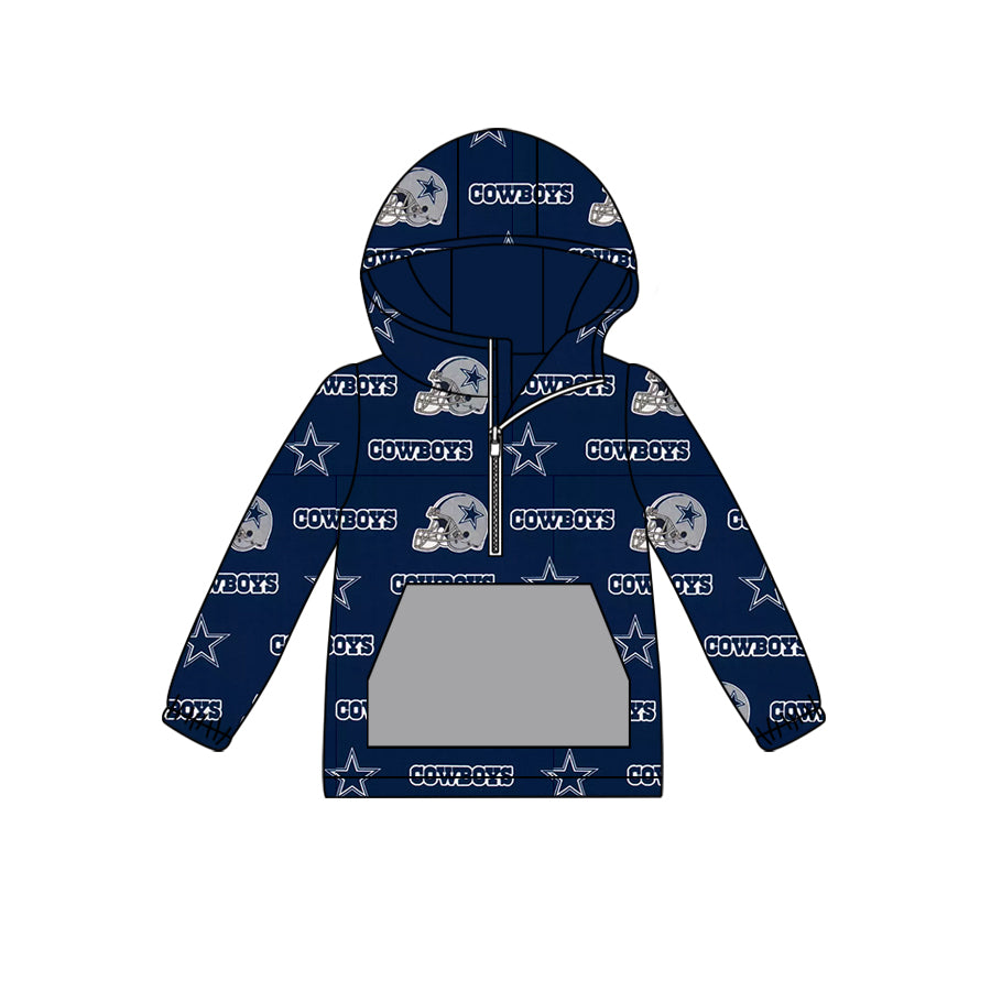 custom moq 3 eta 6-7weeks Navy Grey Team Hat Zip-Up Hoodie pullover