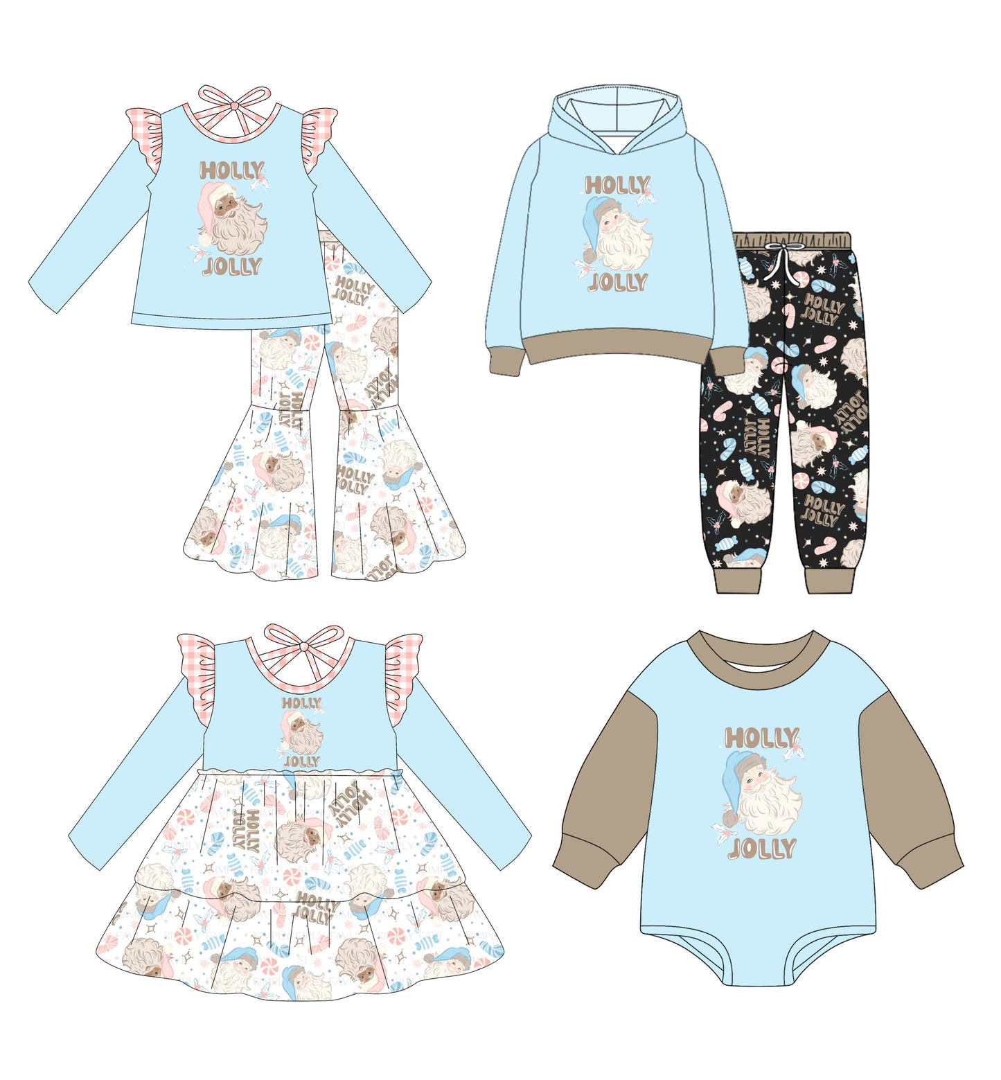 25.6.27 custom each style moq 5eta 4-6week Sibling Sisters Christmas baby girl long sleeve pants sets 1 and sets 2 and dress and rompers match family design