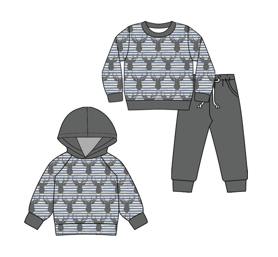 25.5.28 custom each style moq 5eta 4-6week Sibling Sisters deer head baby boy long sleeve pants sets and top match family design