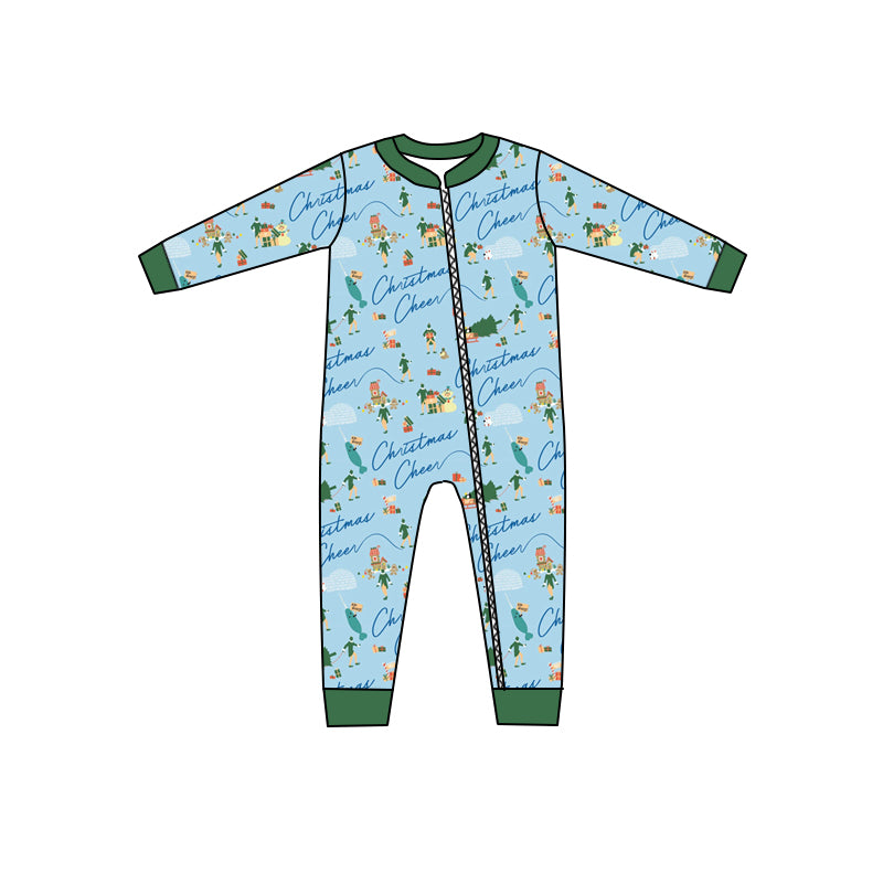7.5 custom each style moq 5eta 4-6week Sibling Sister Christmas blue baby boys sets and rompers match family design