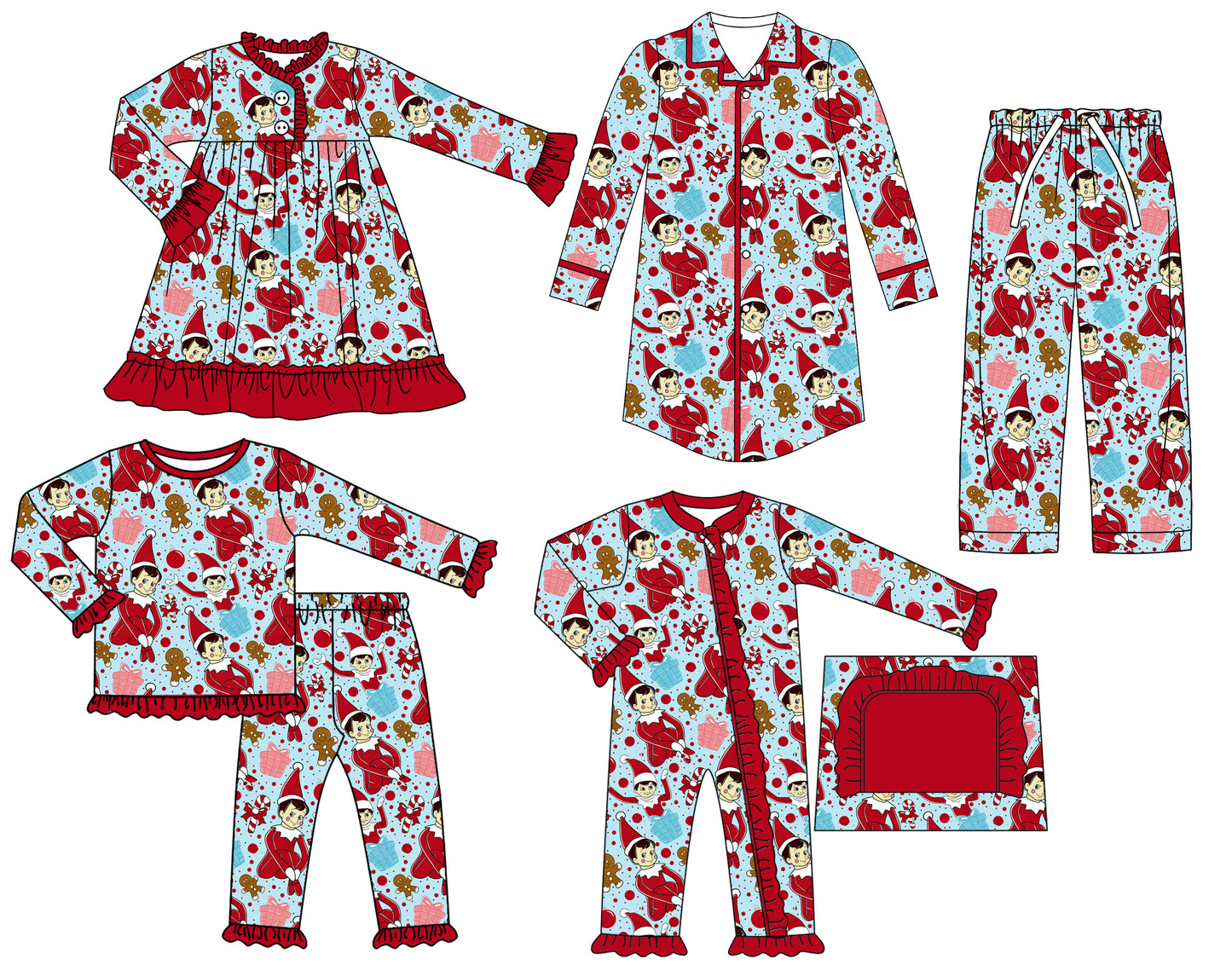25.6.25 custom each style moq 5eta 4-6week Sibling Sisters Christmas baby girl long sleeve pants sets and adult top and adult pants and romper and dress match family design