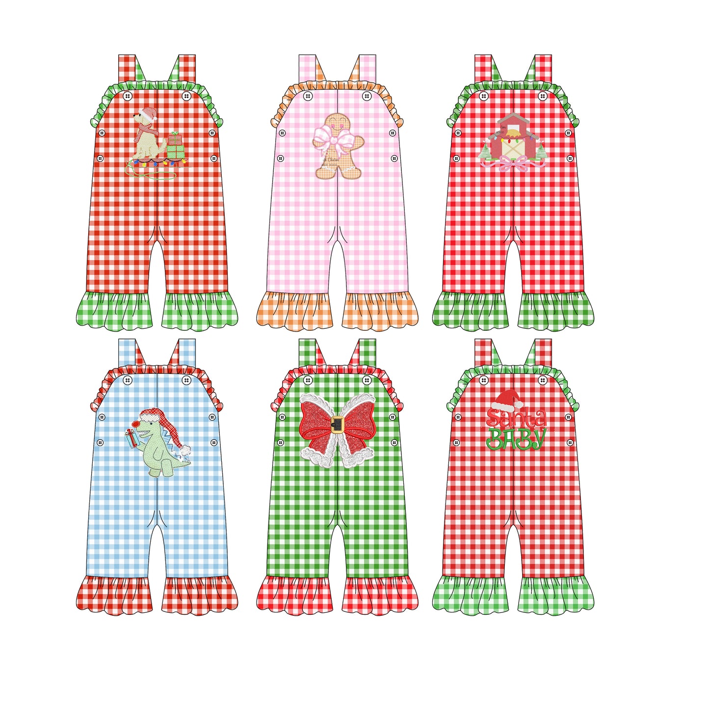 25.6.5 custom each style moq 5eta 4-6week Sibling Sisters Christmas baby girl long sleeve jumpsuit 1 and jumpsuit 6 match family design