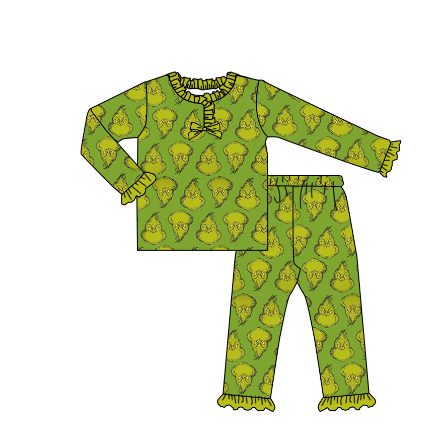 25.8.29 custom each style moq 5 eta 4-6week Sibling Sisters Christmas baby girl long sleeve pants sets 2