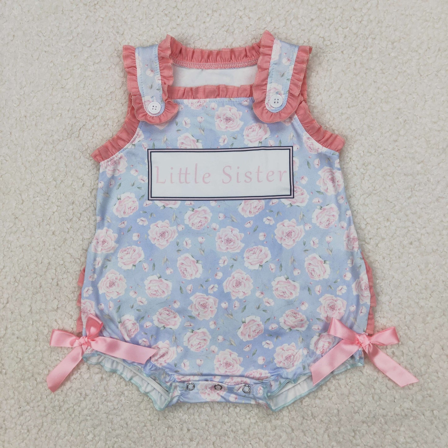RTS Sibling baby girls clothes Short Sleeve Shorts sets romper
