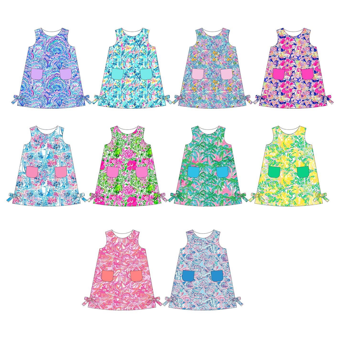 12.11 custom each style moq 5eta 4-6week Sibling Sister floral pattern baby girl short sleeve dress 1 and dress 2 and dress 3 and dress 4 and dress 5 and dress 8 match family design