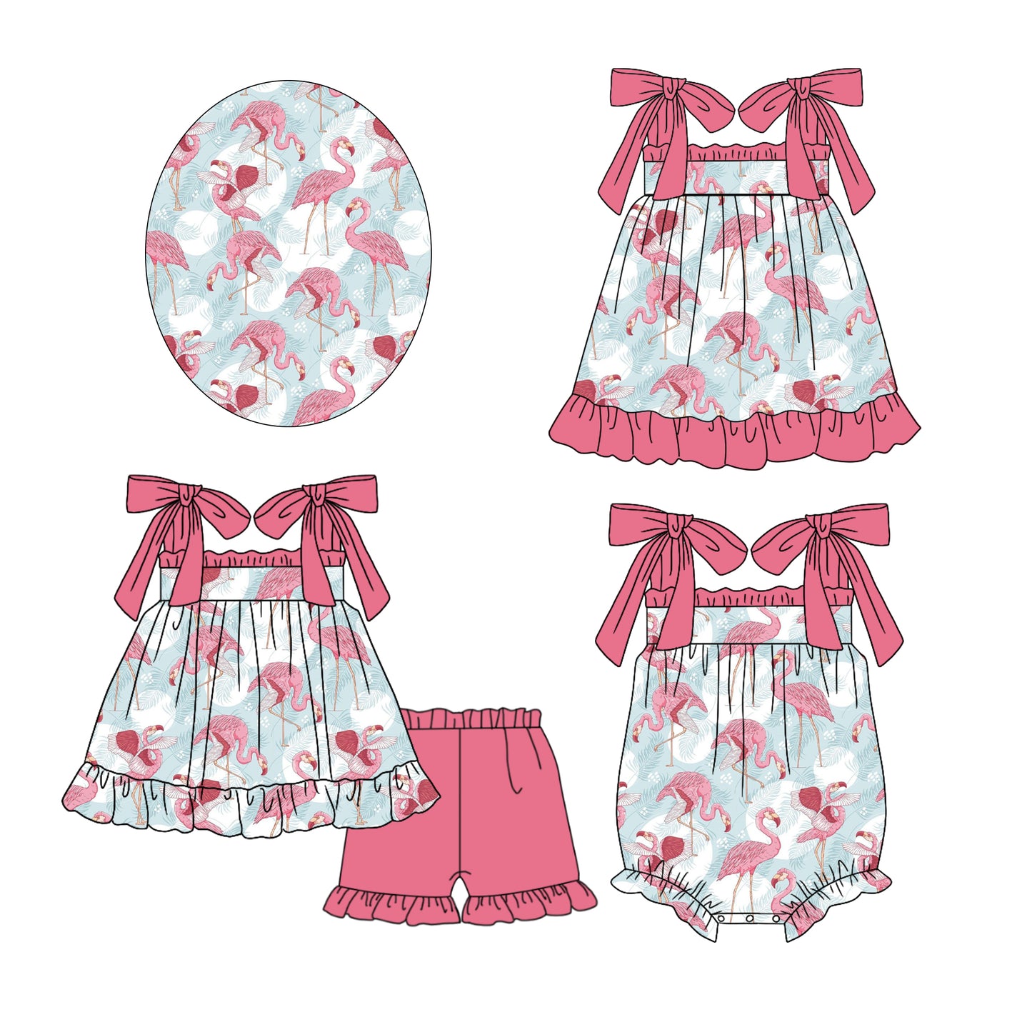 12.2 custom each style moq 5eta 4-6week Sibling Sister baby girl short sleeve shorts sets and dress and rompers match family design