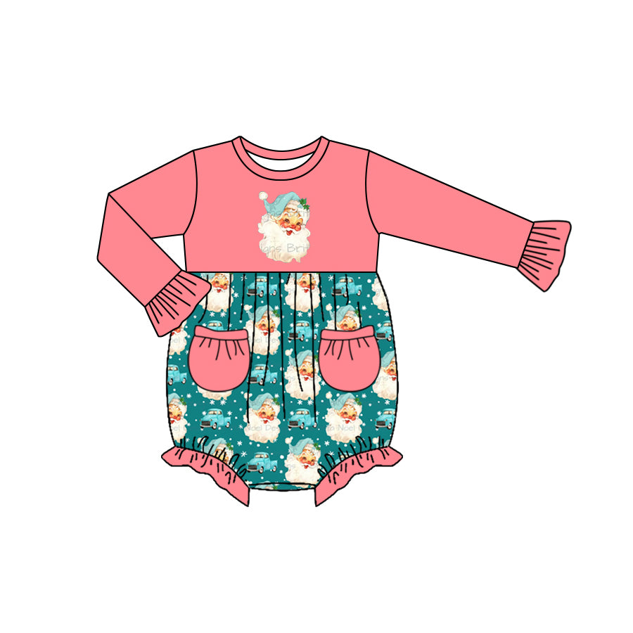 6.3 custom each style moq 5eta 4-5week Sibling Sister Christmas Santa claus pink girls sets and boys pajamas sets and baby romper and dress match family design