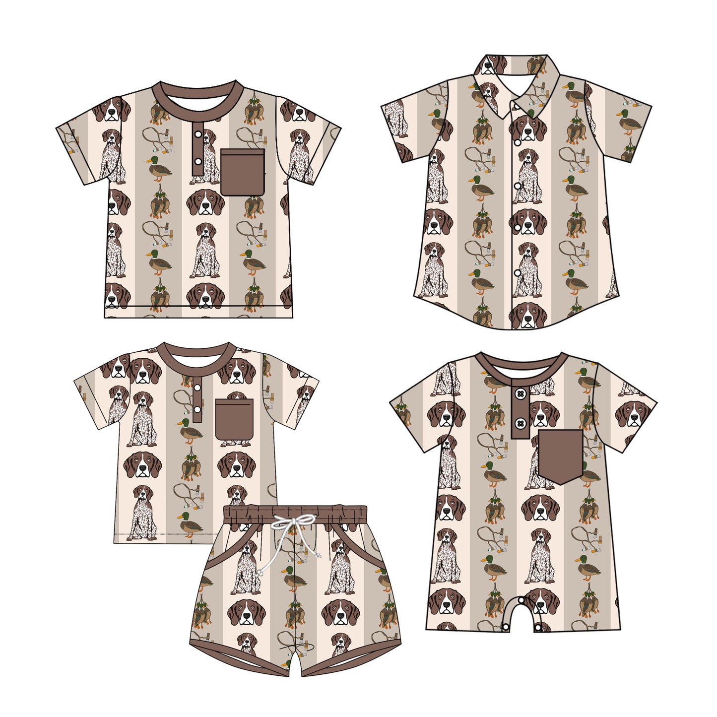 25.10.24 custom each style moq 5 eta 6-8 week Sibling Sister duck puppy baby boy short sleeve shorts sets and boy rompers and top 2 match family design