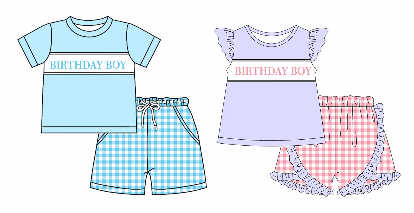 25.10.23 custom each style moq 5 eta 6-8week Sibling Sisters BIRTHDAY baby girl clothes short sleeve shorts sets 2 match family design