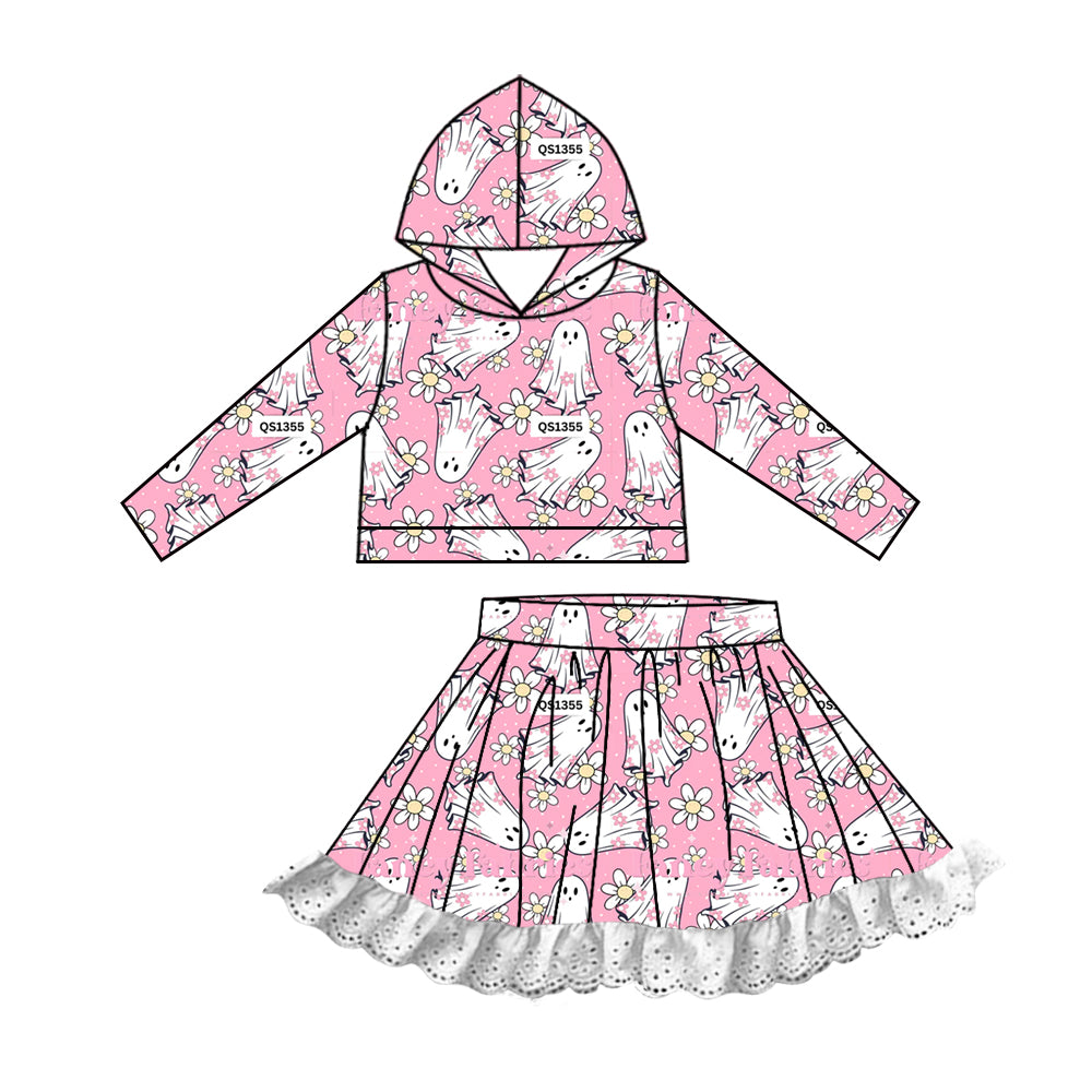 6.28 custom each style moq 5eta 4-6week baby girls clothes ghost pink hooded long sleeve girls dress