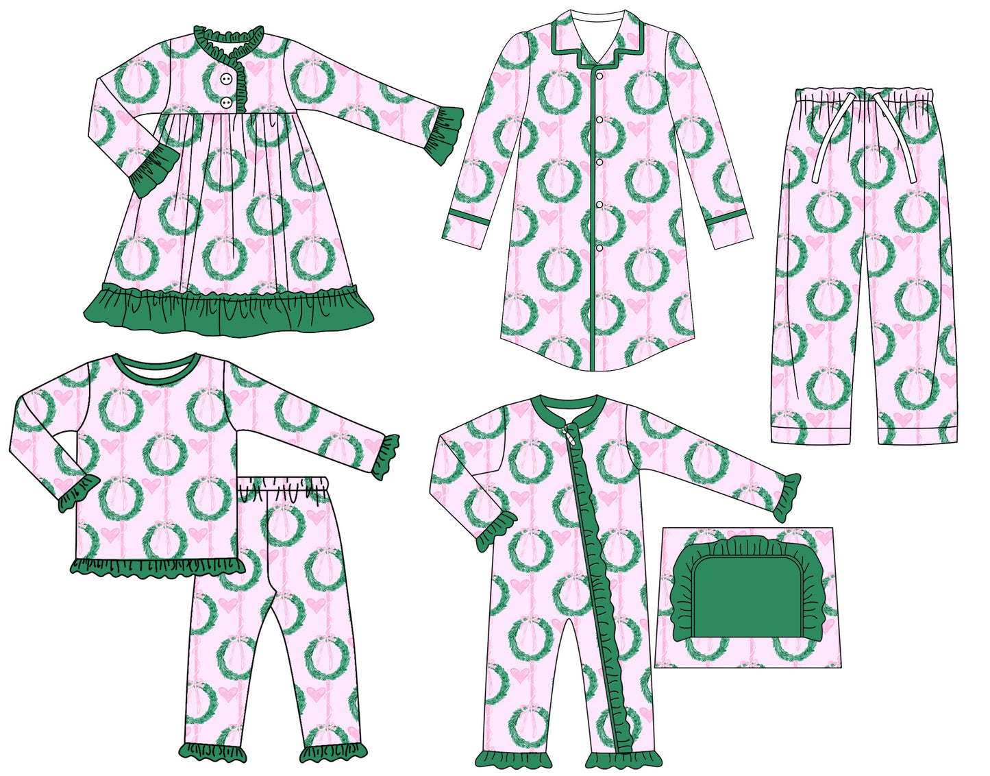 25.6.26 custom each style moq 5eta 4-6week Sibling Sisters bow baby girl long sleeve pants sets and adult top and adult pants and romper and dress match family design