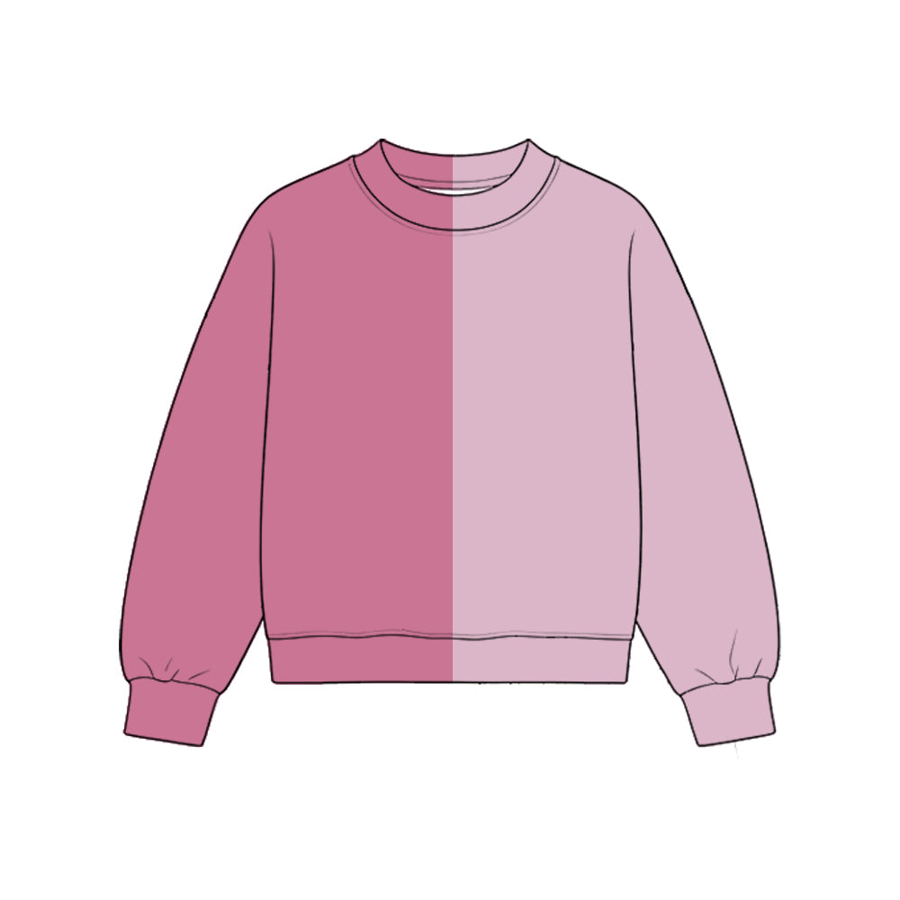 Custom moq 5 girls Blank Cotton Dusty pink + light dusty pink sweatshirt