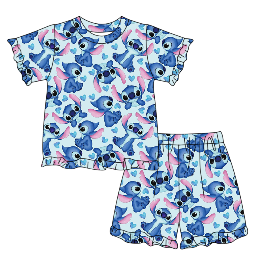 Custom moq 5 mix size milk silk baby girl clothes Summer clothes cute sets